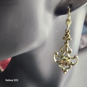 Bohemian Gold Flower Earrings Boho Florence Dangle Earrings NWT Statement Piece